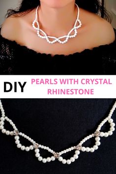 pearls with crystal rinestone make this necklace look like it is from the movie