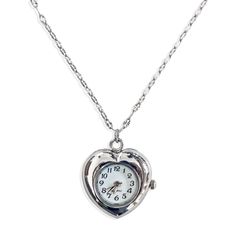 5 Min Away Watch Necklace Silver Heart Necklace Brandy, Silver Charm Necklace For Gift, Cheap Silver Charm Necklaces With Locket, Heart Shaped Watch, Cute Pendants, Clock Necklace, Cord Necklaces, Watch Bracelets, Carabiner Keychain