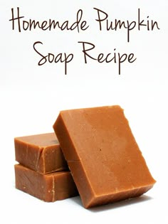 homemade pumpkin soap recipe on a white background