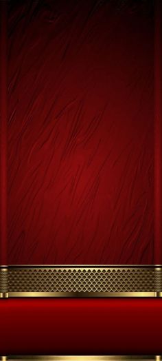 a red and gold background with a metal frame