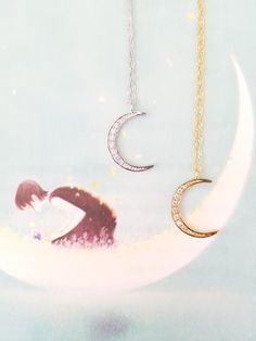 Moon Necklace, Gold Crescent Necklace, Gold Crescent Moon, Moon Pendant, Gift for Her, Cubic Zirconia Moon, Layering Necklace ✦ The moon measures 2 cm (0.8 inches) in length ✦ figaro 16kt gold plated chain ✦ Length: Please choose from the length option. ✦ Beautifully gift wrapped in a gift box with a ribbon. Moon Shaped Necklace With Moon Print For Gift, Moon Print Necklace Perfect For Gifts, Moon Print Moon Shaped Necklace For Gift, Moon Print Moon Shaped Necklace Gift, Moon Print Moon-shaped Necklace Gift, Moon Phase Jewelry For Mother's Day, Mother's Day Moon Shaped Necklace, Moon Necklace Gold, Gold Crescent Moon