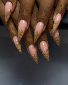 Firework Nails, Handmade Nails, Press on Nails, Fake Nails, Handpainted Nails, Stiletto Nails, Flash Nails OS109 - Etsy Photo Shoot Nails, Nails With Gold Lines, Chrome Design Nails, Chrome Ombre Nails, Nail Process, Flash Nails, Firework Nails, Set Nails, Chrome Nail Art