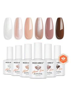 2024 Limited Edition Skin Tones Gel Polish: This Nude Hema Free Gel Nail Polish Set includes 6*7 ML( 0.24 fl oz) gel polish, Modelones well-selected 6 gorgeous shades of the most iconic and trendsetting all-new colors. Flawless cNudeoverage these sparkle gel nail polish and your nail would look brilliant shine finish and more attractive.Hypoallergenic Formula: Specifically formulated without HEMA and TPO, 13non-toxic and vegetarian that makes people feel good. Modelones shimmer nude brown gel po Sparkle Gel Nails, Nude Gel Polish, White Gel Nails, Diy Salon, Salon Gifts, Nude Nail Polish, Nail Art Salon, Nude Nail, Damaged Nails