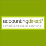 an image of a green background with the words,'accounting direct complete financial solutions '