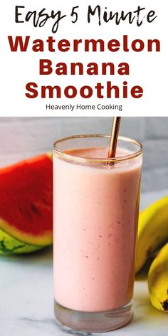 an easy 5 minute watermelon banana smoothie