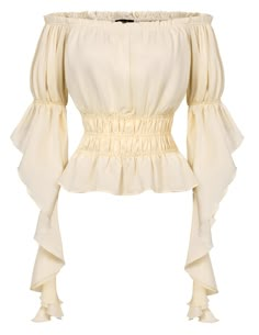 PRICES MAY VARY. [Design Features]: Renaissance shirts are made of thin lightweight and breathable fabric, comfortable to wear. The pirate shirt with off-the-shoulder design, ruffle Sleeve, pleated body, high-waisted with elastic details [Medieval Style]: This Renaissance peasant blouse features an off-shoulder design and can alternatively be worn as a square neck top. The women's peplum top draws inspiration from medieval gothic aesthetics, Victorian steampunk fashion, and gypsy bohemian style. Poet Shirt Outfit, Pirate Shirt For Women, Victorian Costume Women, Medieval Shirt Woman, Medieval Tunic Women, Blouse With Corset, Fantasy Blouse, Piratecore Fashion, Over The Shoulder Shirt