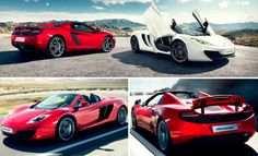 four different sports cars are shown side by side