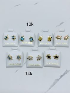 10k - 14k solid gold earrings butterfly  ❤️14k available in Aqua, black or white  ❤️10k available in Aqua, multi tone, or yellow  ❤️Studs screw back with cubic zirconia  ❤️Approx 6mm -8mm ❤️Fine jewelry includes a small box  ❤️Baby, girl, women  Each sold separately  Check out my other jewelry  ❤️ Aretes de mujer o Niña de 10k - 14 kilates de tornillo ❤️ Joyeria fina ❤️ Piedra zirconia  pequeños  ❤️ Broqueles de tortuga ❤️ Disponible en 10k color amarillo , 3 oros, y/o azul  ❤️ 14k disponible en Earrings Butterfly, Box Baby, Solid Gold Earrings, Small Boxes, Jewelry Earrings Studs, Houston Tx, Gold Earrings, Solid Gold, Cubic Zirconia