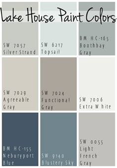 several shades of gray and white with the names of different colors in each color scheme