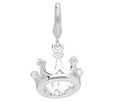 Personalize your style with this white topaz queen's crown charm that adds a meaningful touch to your ensemble. From Ariva. Crown Charm, Queen Crown, White Topaz, Pendant Jewelry, Topaz, Fine Jewelry, Crown, Ceiling Lights, Queen