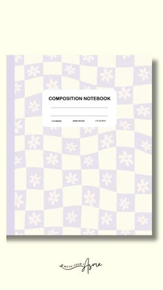 the composition notebook is designed to look like a checkerboard pattern with flowers on it