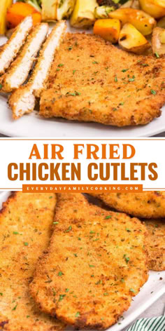 Air Fried Chicken Cutlets	Want more weeknight dinners for family? Here's an air fryer chicken recipe! This meat main dish is ready in just 20 minutes. Deliciously juicy while being crispy and golden, these easy air fried chicken cutlets are the BEST. Save this pin! Meat In The Air Fryer, Chicken Fried Chicken Air Fryer Recipe, Chicken Cutlets Recipes Air Fryer, Air Fried Chicken Cutlet Recipes, Chicken Cutlet In Air Fryer, Air Fryer Marry Me Chicken, Crunchy Air Fryer Chicken, Air Fried Chicken Recipes Healthy, Meals To Make In The Air Fryer