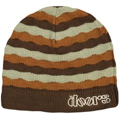 Brown, Light Brown & Tan Beanie/Logo Brown Knit Beanie, Retro Beanie Hat, Brown And Green Cat Beanie, Stud Aesthetic, Striped Beanie Hat One Size, Cool Beanies, Warm Multicolor Beanie, One Size, Masc Outfits, Striped Beanies