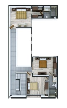 the floor plan of a two bedroom apartment with an attached bathroom, living room and dining area