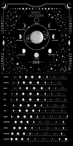 PRICES MAY VARY. Track the moon. The moon phases are tracked daily, showing each major moon phase cycle. MoonWatcher guide including lunar eclipse, blue moon, supermoon, apogee, perigee, and more. This is an excellent gift for those who love nighttime, galaxies, astronomy, and yearly tracking the lunar cycle. 2025 lunar calendar poster/graphics. Flat and hangable. This calendar ships flat and is carefully packaged to maintain its impeccable quality. Ideal size. Moon Calendar Poster Dimensions: 1 Moon Tracker, Celestial Calendar, Kartu Tarot, The Moon Phases, Desk Bedroom, Lunar Phases, Witch Moon, Moon Lover, Poster Graphics