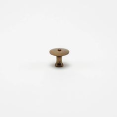 an antique brass cabinet knob on a white background