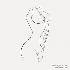 a line drawing of a woman's body in black and white