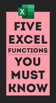 a poster with the words five excel functions you must know