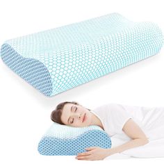 Soft memory foam pillow with 3-5 seconds automatic rebound. Feels like sleeping on a cloud, and effectively relieves head, shoulder, and neck pain to provide a comfortable sleep. For office workers, the elderly, teenagers, students to provide deep sleep. Alwyn Home Color: Blue | Alwyn Home Nagma Memory Foam Medium Support Pillow 5.51 H x 14.29 W x 5.53 D in Shredded Memory Foam / Memory Foam in Blue | 5.53" L x 14.29" W x 5.51" H | Wayfair Pillow For Neck, Cervical Pillow, Cervical Pillows, Orthopedic Pillow, Neck Pain Relief, Stomach Sleeper, Neck And Shoulder Pain, Foam Pillow, Premium Bedding