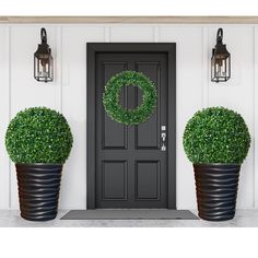 PRICES MAY VARY. Package Include: you will receive 2 pieces of artificial plant topiary balls and 1 piece of faux boxwood wreath, boxwood ball measures 16.1 inch in overall diameter and 13 inch in inner diameter, the diameter of the boxwood wreath is 11.8 inch, this set of greenery decoration can bring beauty and elegance to any space, attracting the attention of guests with its charm and style Easy to Care: boxwood balls and green leaves wreath are all artificial plants, so they are not easy to Plant Topiary, Topiary Balls, Boxwood Plant, Faux Boxwood, Boxwood Balls, Outdoor Garden Wedding, Artificial Topiary, Garden Retreat, Backyard Balcony