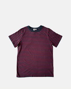 Maggie Cotton Tee Ivy Everyday Cotton T-shirt With Striped Hem, Striped Relaxed Fit Tops For Everyday, Everyday Cotton Tops With Striped Hem, Cotton T-shirt With Striped Hem For Everyday, Navy Cotton Top With Signature Stripes, Red Cotton Tops With Signature Stripes, Classic Red Tops For Everyday, Casual Red Top With Signature Stripes, Classic Red Tops For Everyday Wear