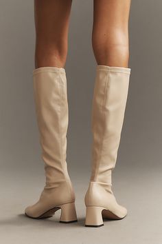 Find MAEVE Stretch Tall Boots on Editorialist. Polyurethane, polyester upper, insole Rubber sole Pull-on styling Imported Stretch Tall Boots by Maeve in Black, Women's, Size: 36, Polyester/Rubber/Polyurethane White Boots Knee High, Tall White Boots, Beige Wide Calf Knee-high Boots For Winter, Casual Beige Wide Calf Knee-high Boots, Cream Leather Knee-high Boots, Womens Tall Black Boots, Beige Knee-high Heeled Boots With Wide Calf, Beige Leather Knee-high Boots Medium Width, Lipstick Bag