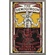 the demoagon concert poster is shown in black and yellow, with an image of a