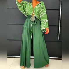 Elegant Pants With A Tie Waist & Hidden Zipper, Wide Leg And Loose Fit In A Chic Shade Of Green . L- Waist Is 33", Inseam Is 28" Xxl- Waist 38", Inseam 28" Rustic Attire For Women, Semi Formal Outfits For Women Wedding Pants, Fashion In Your 30s Plus Size, Plus Size Pleated Pants Outfit, Versatile Green Pants For Day Out, Versatile Green Bottoms For Day Out, High Waist Wide Leg Pleated Pants, Green Pants Outfit Black Women, Plus Size Wedding Guest Outfit Pants