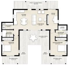 the floor plan for an apartment with three bedroom and two bathroom areas, including one living room