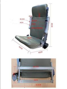 an image of a chair with measurements for the seat and backrests on it