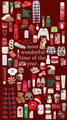 the most wonderful time of the year is in this holiday card, which features christmas items