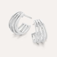 SKU# E-10651 Diamond Weight 0.10cts Earring Length 13.80 mm Width 8.80 mm Thickness 1.60 mm. Post back closure Finish 14k gold plated sterling silver or in sterling silver. Avoid contact with anything containing derivatives of alcohol. Diamond Huggie Earrings With Polished Finish, Classic Huggie Jewelry With Pave Setting, Timeless Huggie Jewelry With Pave Setting, Timeless Pave Setting Huggie Jewelry, Modern Round Cubic Zirconia Huggie Earrings, White Gold Cubic Zirconia Huggie Earrings With Pave Setting, Classic Cubic Zirconia Diamond Earrings With Polished Finish, Silver Huggie Earrings In Fine Jewelry Style, Polished Diamond Huggie Earrings