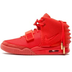 The boldest colorway of the mega-hyped Nike Air Yeezy 2 by Kanye West, the "Red October" edition of the landmark sneaker created an all-red movement within the sneaker world that will seemingly never end. Highly sought after and often imitated, there's no substitute for the ubiquitous "Red October" Yeezy 2. Air Yeezy Red October, Red Octobers, Yeezy 1, Purple Nike Shoes, Air Yeezy 2, Kanye West Style, Yeezy 2, Air Yeezy, Red October