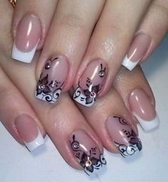 Nail Designs 2014, Lily Nails, Vintage Nails, French Acrylic Nails, Pretty Nail Designs