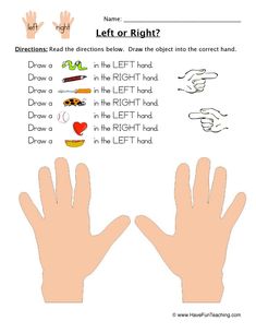 two hands are shown with the words left or right