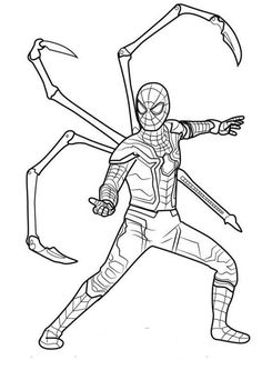 spiderman coloring pages to print and color for kids, with instructions on how to draw the