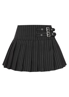 Alternative Skirt, Pleated Mini Skirt Outfit, Pinstripe Mini Skirt, Style Mini Skirt, Yumeko Jabami, Black Pleated Skirt, Miniskirt Outfits, Plaid Mini Skirt, Black Mini Skirt