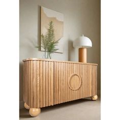 Modern fluted sideboard with ball feet has 1 shelf inside. Wildon Home® | Wildon Home® 3 - Door Oval Accent Cabinet 32.5 H x 59.5 W x 17.5 D in Wood in Brown | 32.5" H X 59.5" W X 17.5" D | Wayfair Fluted Sideboard, Kitchen Wine Rack, Wide Sideboard, China Display, Small Space Kitchen, Accent Cabinet, Sideboard Furniture, Sideboard Buffet, Buffet Table