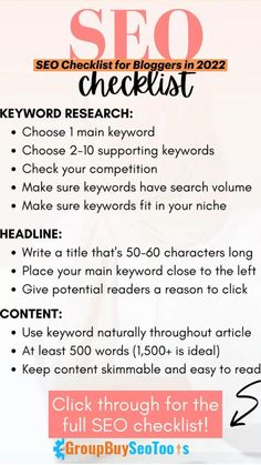 the keyword checklist for bloggers in 2012 is to be used on their website