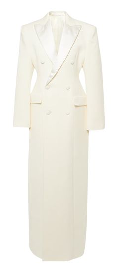 Find WARDROBE.NYC Double-breasted Wool Coat on Editorialist. Material: 100% wool. Care instructions: dry clean. Made in Slovakia. Designer color name: Off White. Material II: 100% silk. Lining: 70% acetate, 30% cupro. Closure: double-breasted (six buttons). Pockets: flap pockets, faux pockets. Wardrobe Nyc, Everyday Fashion Outfits, Slovakia, Color Name, Color Names, White Material, Long Coat, Wool Coat, Double Breasted