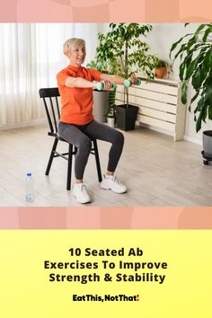 10 Seated Ab Exercises To Improve Strength & Stability Seated Ab Exercises, Improve Core Strength, Resistance Training Workouts, Seated Exercises, Isometric Exercises, Standing Ab Exercises, Standing Abs, Abs Training