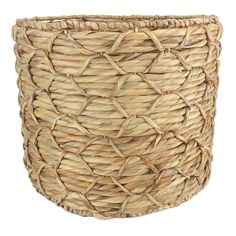 a large woven basket is shown on a white background