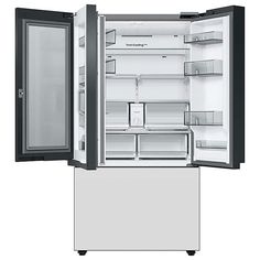 an open refrigerator with its doors wide open