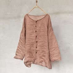 Details: Gender: Women Item Type: Blouse Material: Linen Pattern Type: Solid Season: Spring, Autumn Style: Leisure, Daily, Retro Occasion: Going Out, Daily Size: One Size Length: 68.00 cm/ 26.77 " Bust: 135.00 cm/ 53.15 " Sleeve: 67.00 cm/ 26.38 " Bohemian Long Sleeve Solid Tops, Solid Long Sleeve Bohemian Top, Solid Bohemian Long Sleeve Top, Bohemian Style Relaxed Fit Tops, Beige Long Sleeve Top With Buttons, Bohemian Relaxed Fit Top, Bohemian Long Sleeve Top, Casual Tunic Blouse With Buttons, Beige Blouse With Buttons And Relaxed Fit