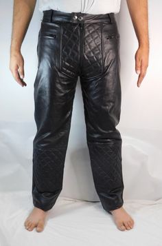 Leather Biker Pant Half Zip Gay Quilted / Leather Pants / Motorbike Leather Pant / Gay Leather Pants  ►About Material: For this Lace up Leather Pant we used real cowhide leather. We assure you that we use 100% original leather for our products. Grommet Are Rust Free. satin Lining will be used for this Pant. Biker Pants With Belt Loops And Standard Cut Leg, Fitted Biker Bottoms With Straight Leg, Fitted Straight Leg Motorcycle Bottoms, Casual Straight Leg Pants For Biker Events, Biker Bottoms Straight Leg For Motorcycling, Biker Style Straight Leg Bottoms For Motorcycling, Biker Straight Leg Bottoms For Motorcycling, Fitted Straight Leg Motorcycling Pants, Fitted Straight Leg Motorcycle Pants