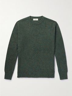 With nearly 300 years of experience under its belt, family-owned heritage brand Piacenza 1733 is a trusted maker of fine knitwear. This sweater has been crafted in Italy from naturally insulating wool and comes in a dark-green mélange that'll work well with nearly any colour trouser. Mens Green Wool Sweater, Sweater For Men, Heritage Brands, Mr Porter, Wool Sweater, New Bag, Wool Sweaters, Fashion News, Sweaters & Cardigans