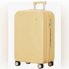 Mixi Luggage Suitcase With Spinner Wheels, Hardside Rolling Suitcase Pc With Tsa Lock Lightweight Travel Case 20inch Carry On. Lark Yellow. New In Box. Yellow Luggage, Yellow Suitcase, Best Luggage, Luggage Suitcase, Travel Case, Travel Bags, Carry On, Lookbook, Bag Lady