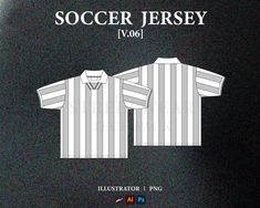 Streetwear soccer jersey vector mockup with front and back views, easy to edit and customize. This model allows designers to easily present their own designs, patterns, or logos on the Football Shirt, creating a professional and realistic presentation. Vector formats can be scaled and edited without losing quality. Whether used for fashion design, showcasing products, or creating marketing materials, this vector model serves as a versatile tool for designers to bring their ideas to life. ♡ This vector mockup is ready to use and it is perfect for you to start your clothing brand. It's easy to change colors, edit details, and add or remove layers to your needs!. ♡ Perfect to properly communicate your design requirements to your manufacturer. ● DIGITAL FILES INCLUDED :  -AI vector file compat Soccer Jersey Template, Jersey Polos, Fashion Design Template, Jersey Vintage