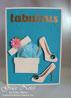 a handmade card with some shoes and a flower on the front, which reads congratulations