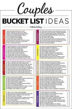 Couples To Do List Relationships, To Do List Couple Relationships, Things To Do For Couples Ideas, Cute Ideas To Do For Your Boyfriend, Marriage Ideas Things To Do, Couple Bucket List Relationships Things To Do, Marriage Bucket List Ideas, Married Bucket List, Goals For Couples Bucket Lists